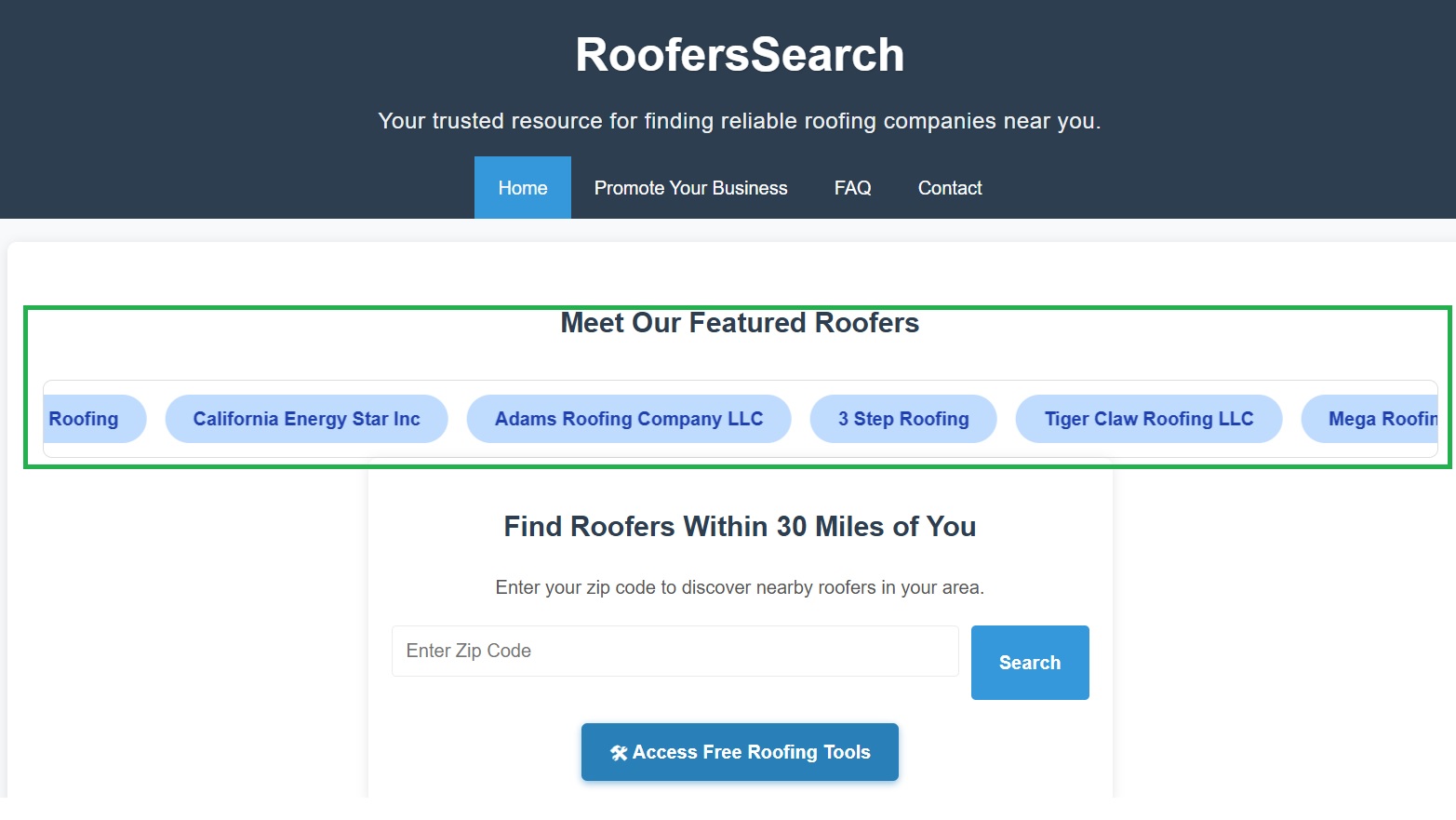 Homepage Feature Marquee