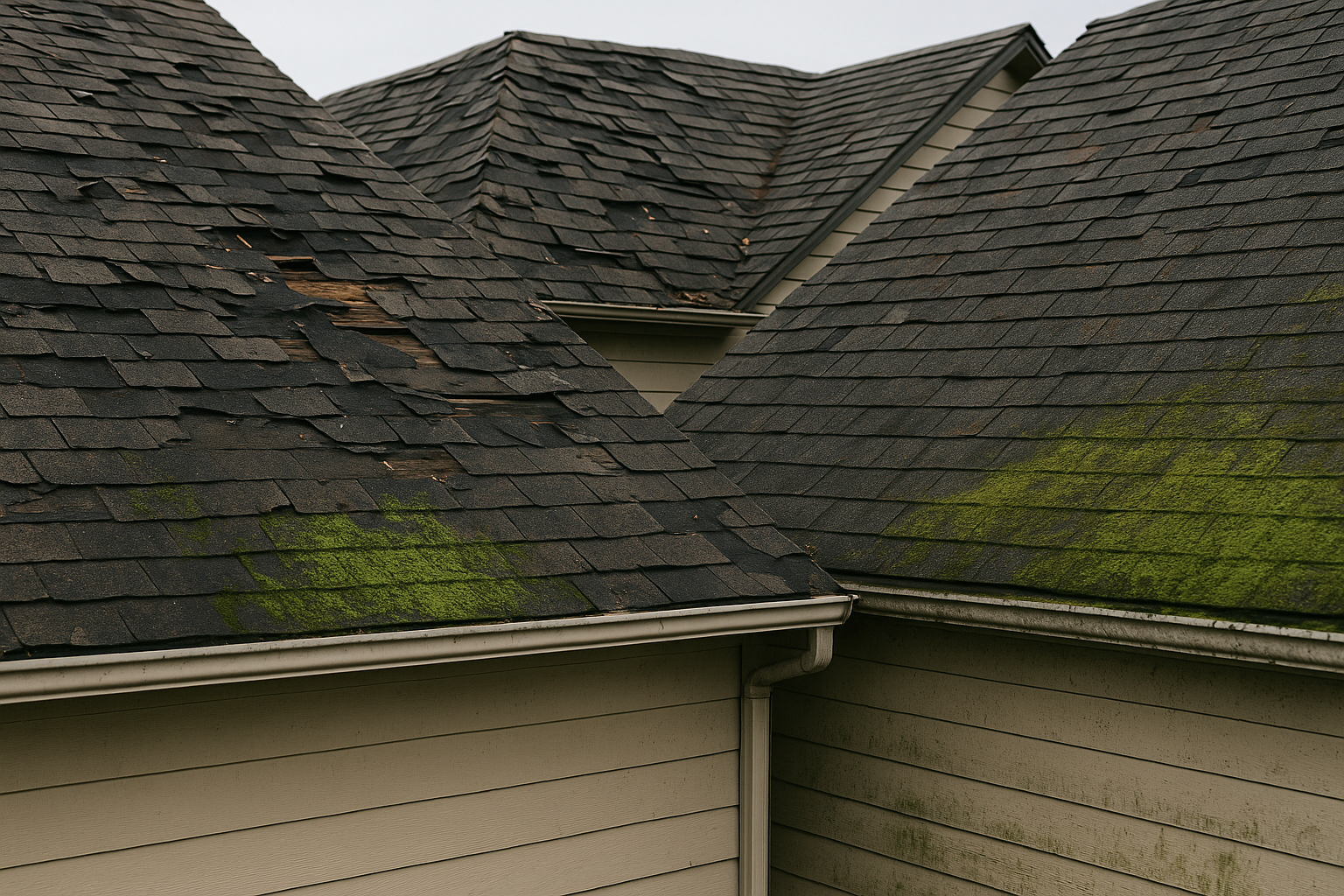 Image of roof that is due for a re-roof